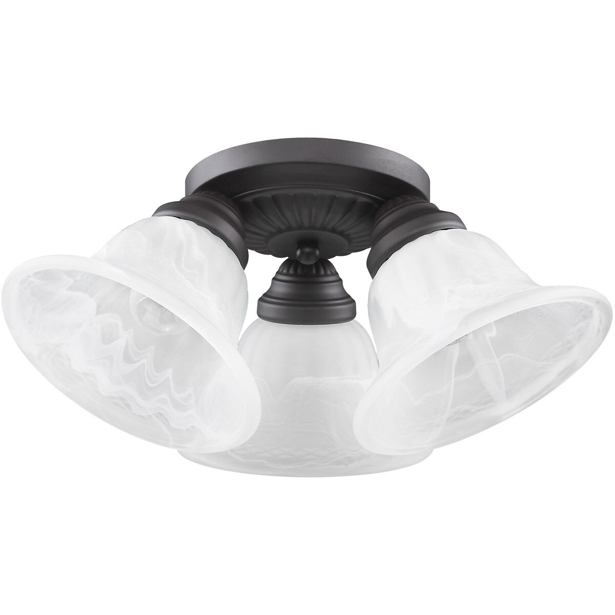 Edgemont 3 Light 15 inch Bronze Semi-Flush Mount Ceiling Light