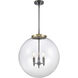 Franklin Restoration Beacon 3 Light 18 inch Black Antique Brass Statement Pendant Ceiling Light in Incandescent, Clear
