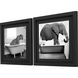 Safari Bath White and Black and Gray Framed Art