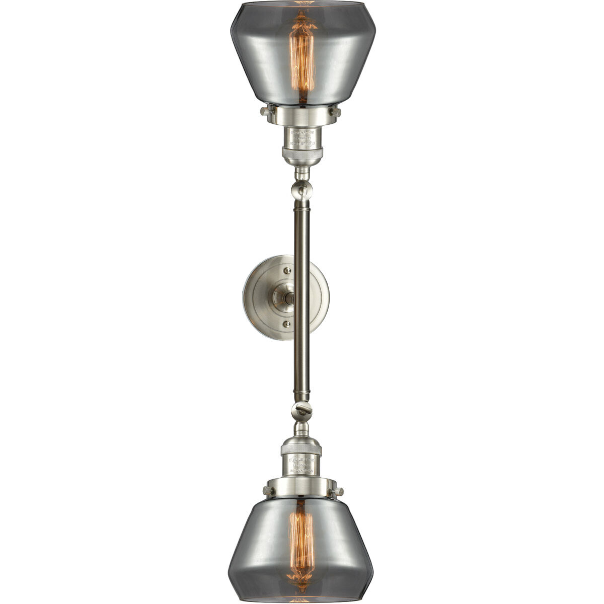 Franklin Restoration Fulton LED 17 inch Brushed Satin Nickel Bath Vanity Light Wall Light in Plated Smoke Glass, Franklin Restoration