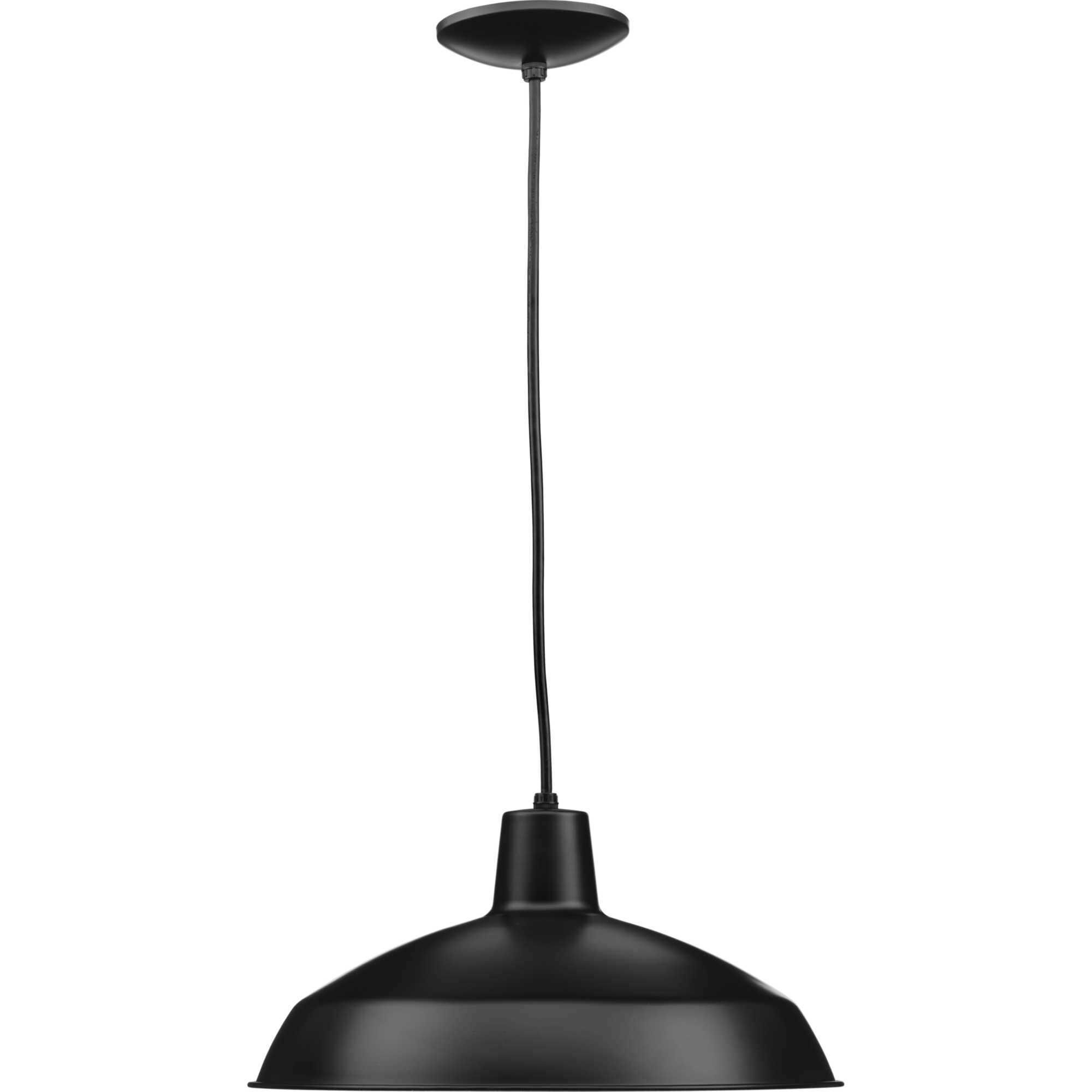 Metal Shade 1 Light 16 inch Matte Black Pendant Ceiling Light in Standard Lamping