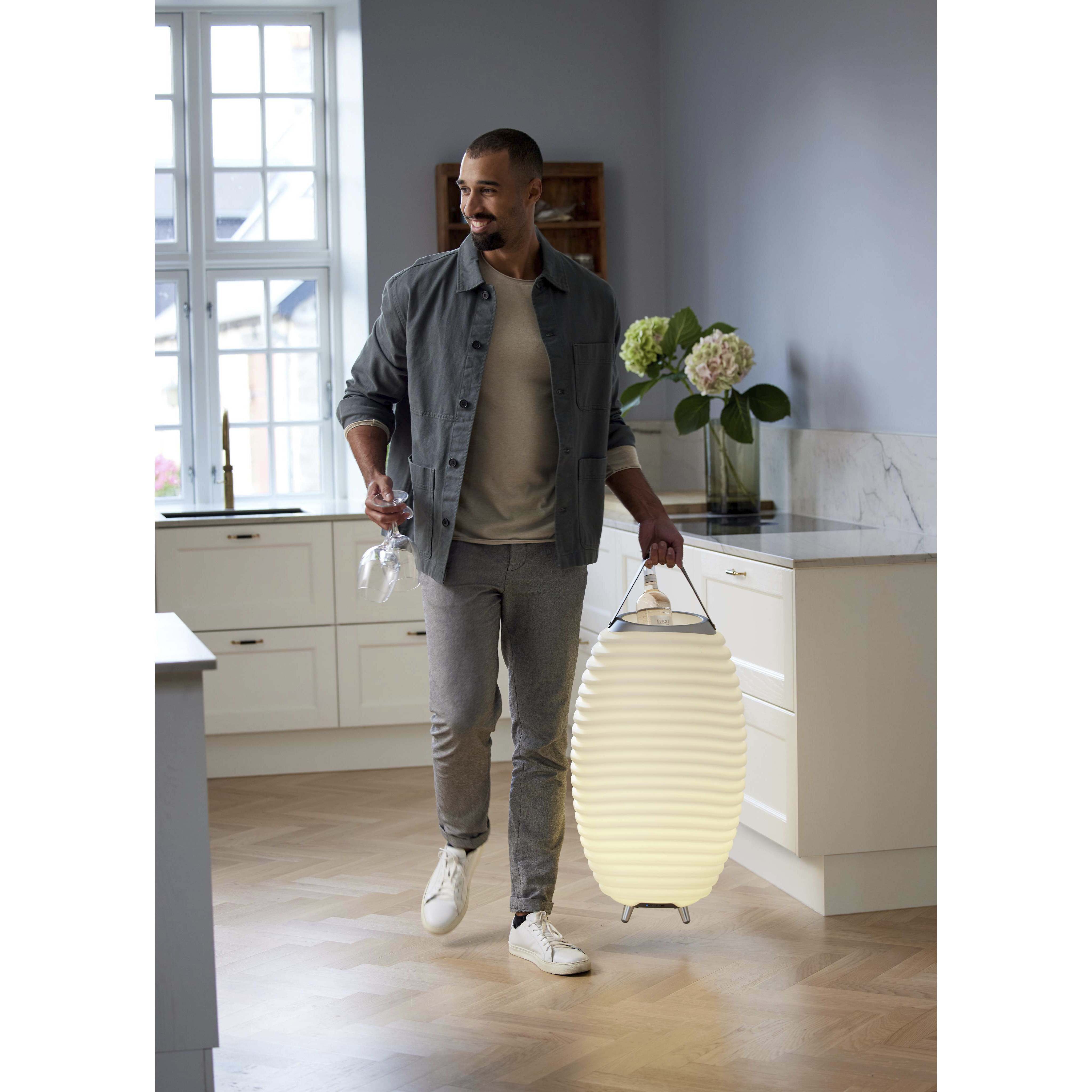 Synergy 28.25 X 16 inch White Portable Speaker Lamp, Kooduu