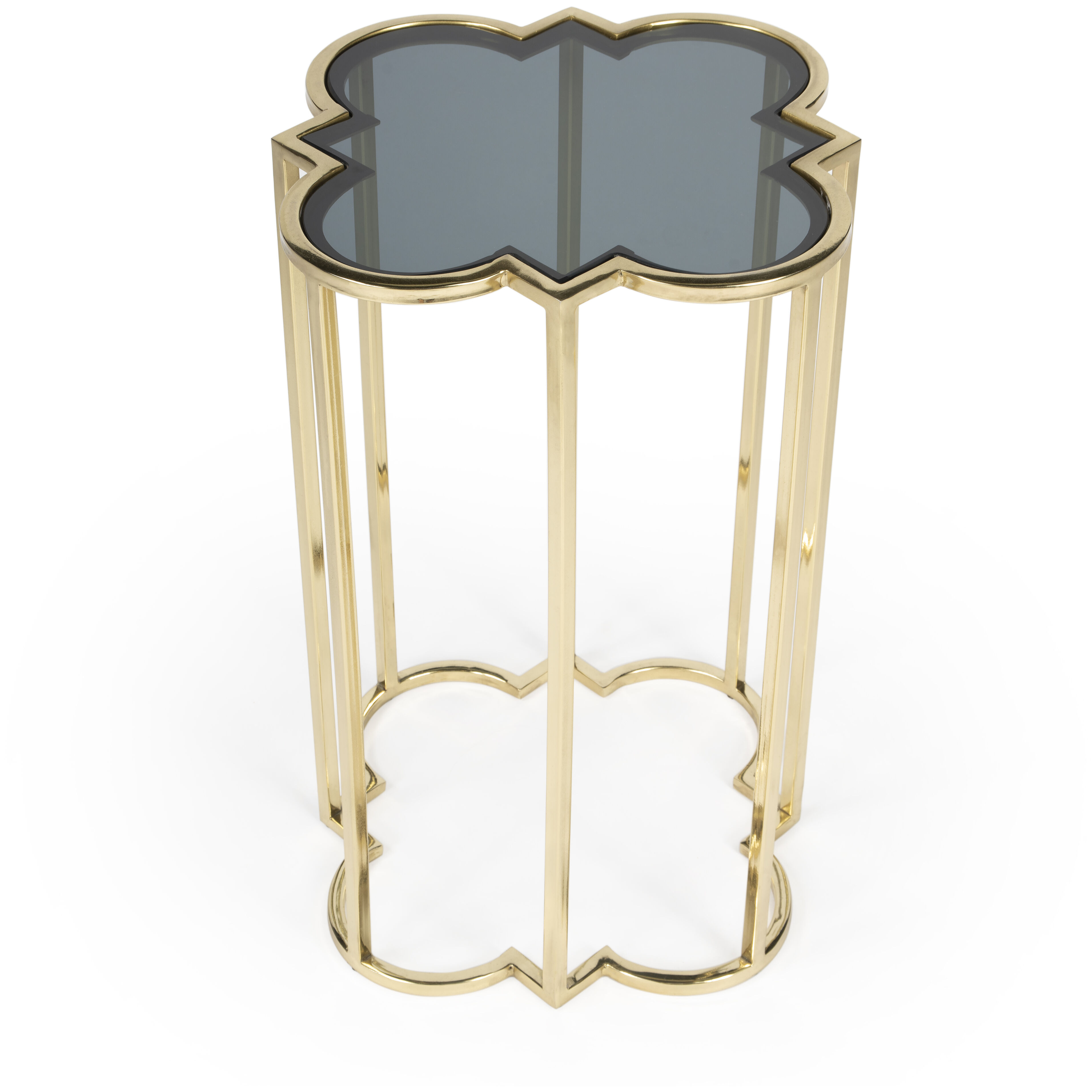 Auroria Glass Side Table in Black,Gold