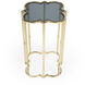 Auroria Glass Side Table in Black,Gold