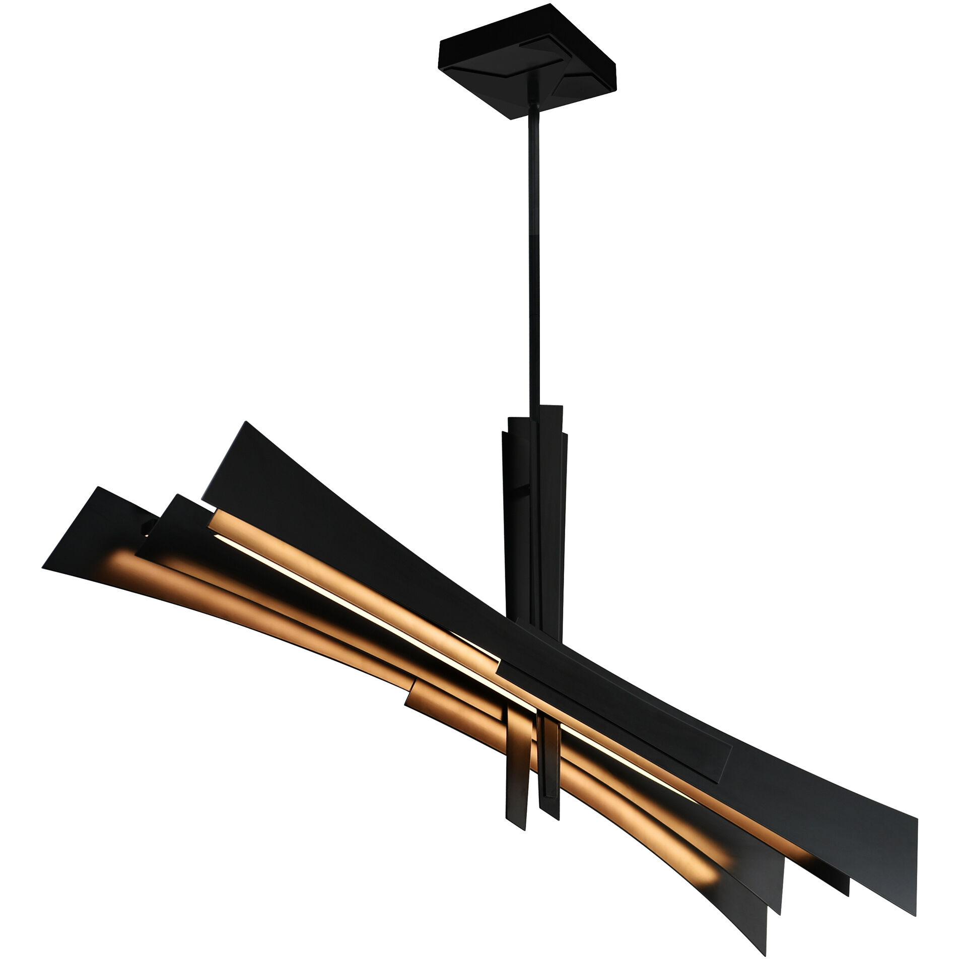 Solara LED 50 inch Black Chandelier Ceiling Light