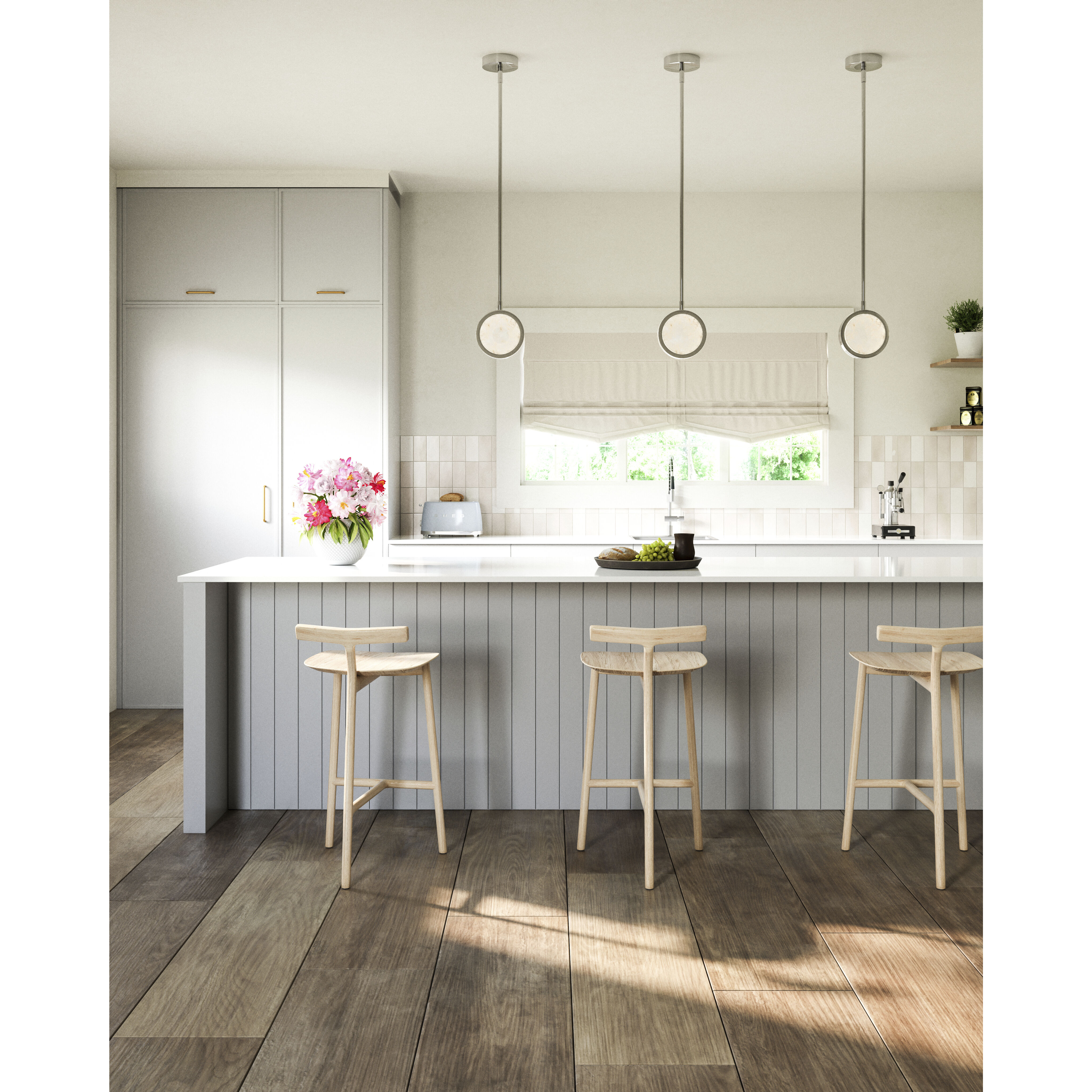 Blanco Pendant Ceiling Light in Polished Nickel and Alabaster