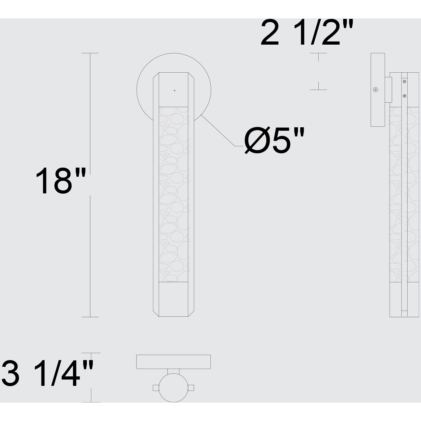 Tig LED 18 inch Sand Black Outdoor Wall Sconce