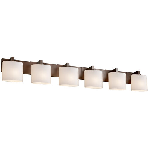 Fusion 6 Light 56.5 inch Dark Bronze Bath Bar Wall Light in Oval, Incandescent, Opal Fusion