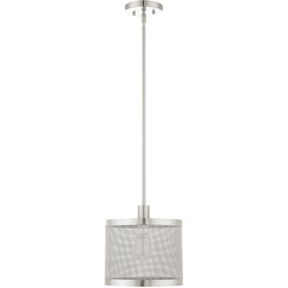 Industro 1 Light 10 inch Brushed Nickel Pendant Ceiling Light