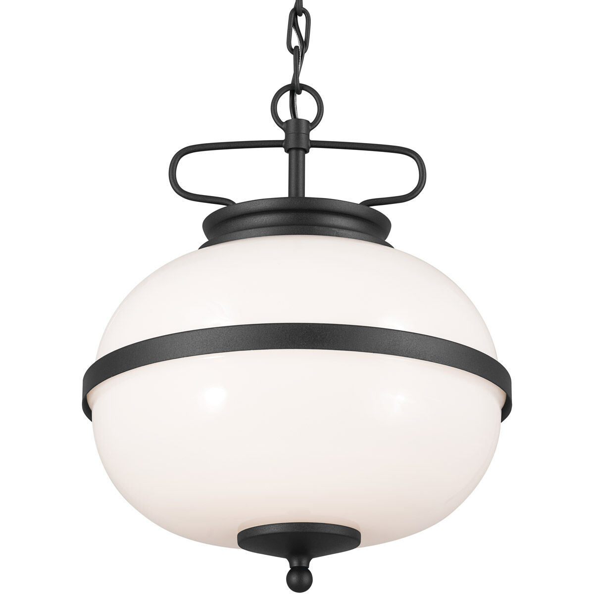 Homestead Opal 2 Light 12.25 inch Textured Black Pendant Ceiling Light