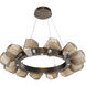 Gem LED 36 inch Flat Bronze Chandelier Ceiling Light in 3000K LED, Radial Ring