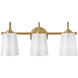 Honey 3 Light 21.25 inch Distressed Brass Bath Light Wall Light