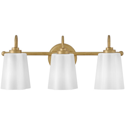 Honey 3 Light 21.25 inch Distressed Brass Bath Light Wall Light