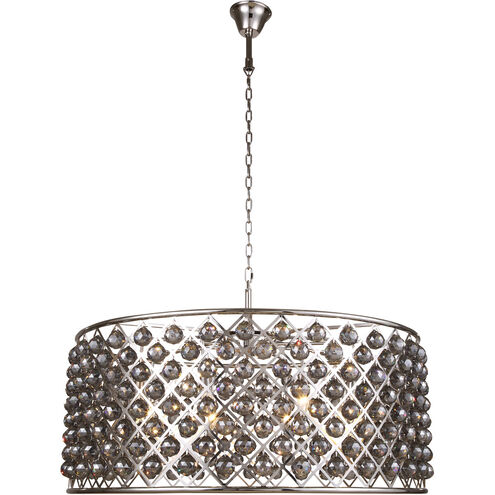 Madison 10 Light 44 inch Polished Nickel Pendant Ceiling Light in Silver Shade, Faceted Royal Cut, Urban Classic