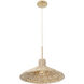 Hilton Head 1 Light 18.25 inch French Gold with Natural Seagrass Pendant Ceiling Light