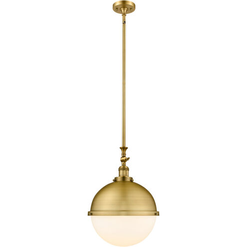 Franklin Restoration Hampden 1 Light 13 inch Brushed Brass Pendant Ceiling Light in Matte White Glass