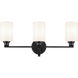 Gioe 3 Light 24.25 inch Black Vanity Light Wall Light
