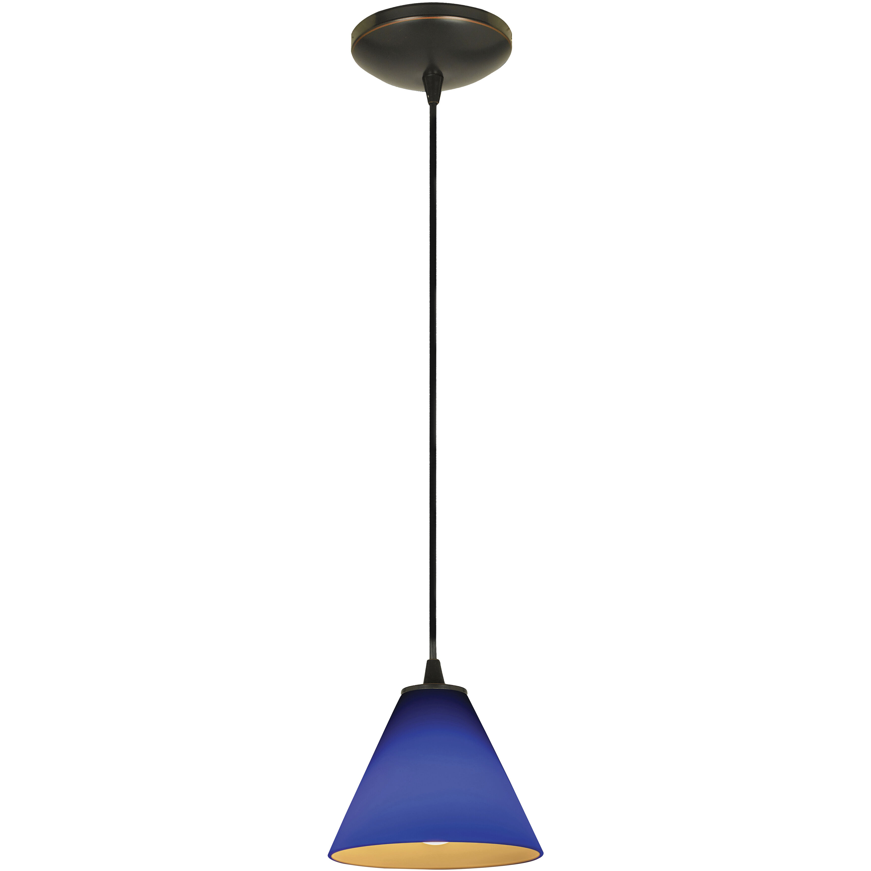 Martini 1 Light 7.25 inch Oil Rubbed Bronze Pendant Ceiling Light in Cobalt