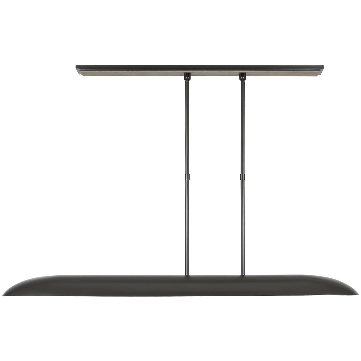 Anne-Marie Barton Remi Linear Pendant Ceiling Light in Matte Carbon and Warm Walnut