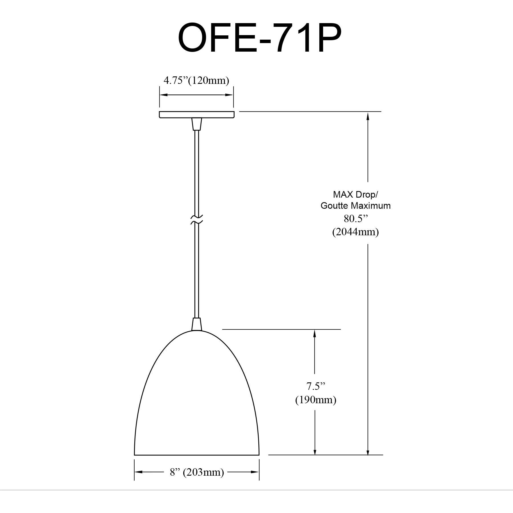Ofelia 1 Light 8 inch Matte White Pendant Ceiling Light