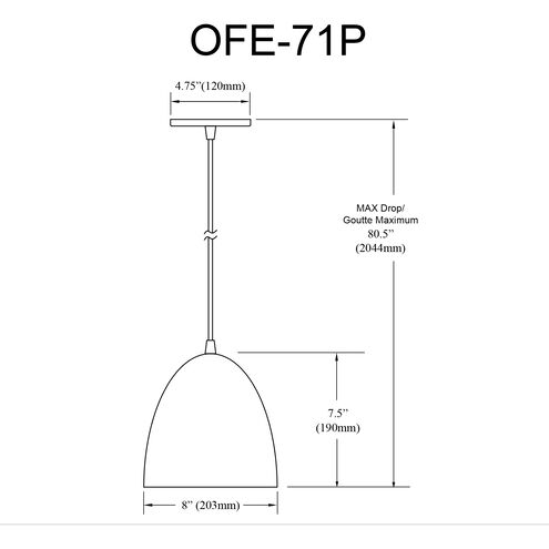 Ofelia 1 Light 8 inch Matte White Pendant Ceiling Light