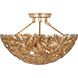 AH by Alexa Hampton Kelan 3 Light 16 inch Antique Gild Semi-Flush Mount Ceiling Light