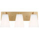 Upson 3 Light 18 inch Satin Brass Vanity Light Wall Light, Large