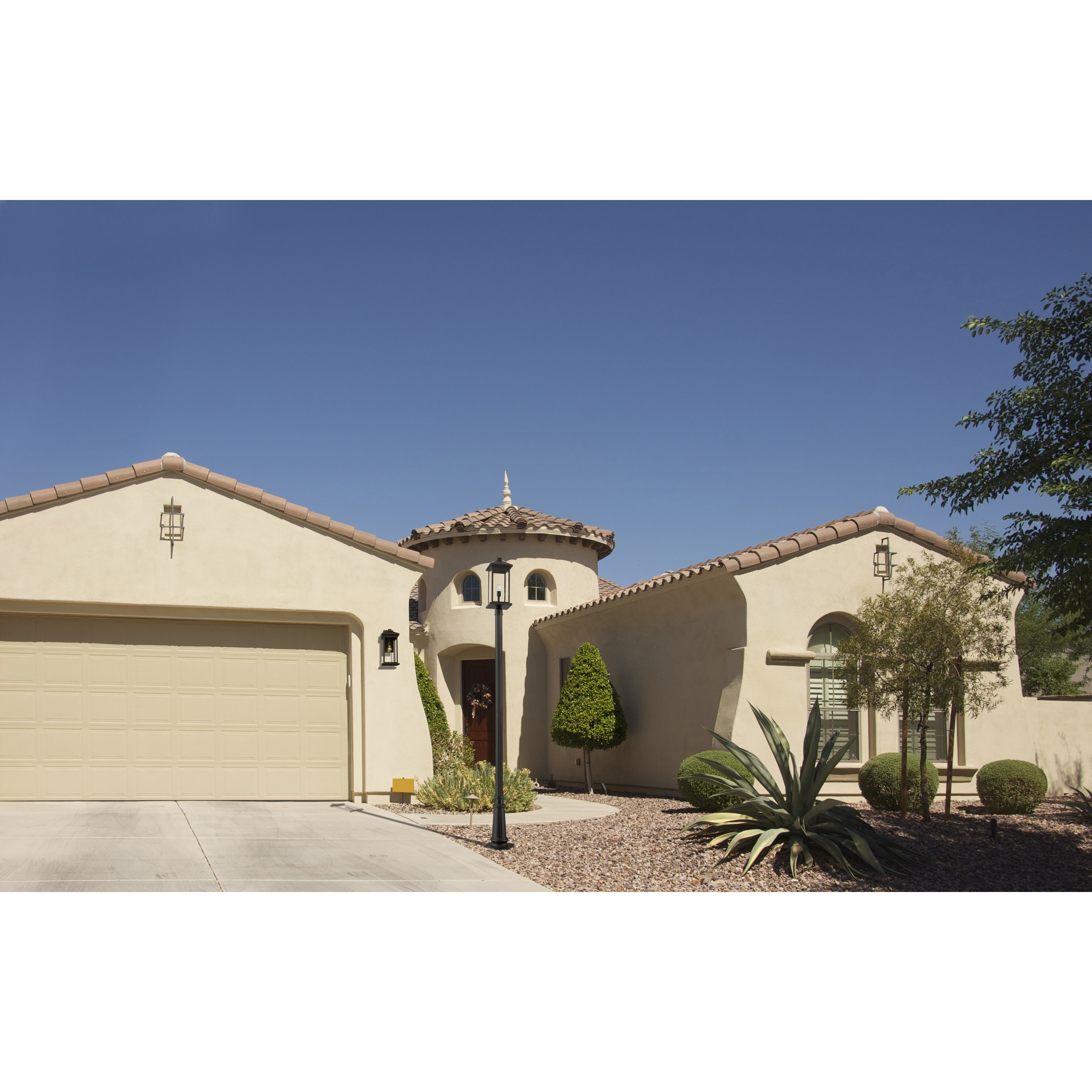 Portland 1 Light 105.25 inch Black Outdoor Post Mounted Fixture in Clear Beveled Glass