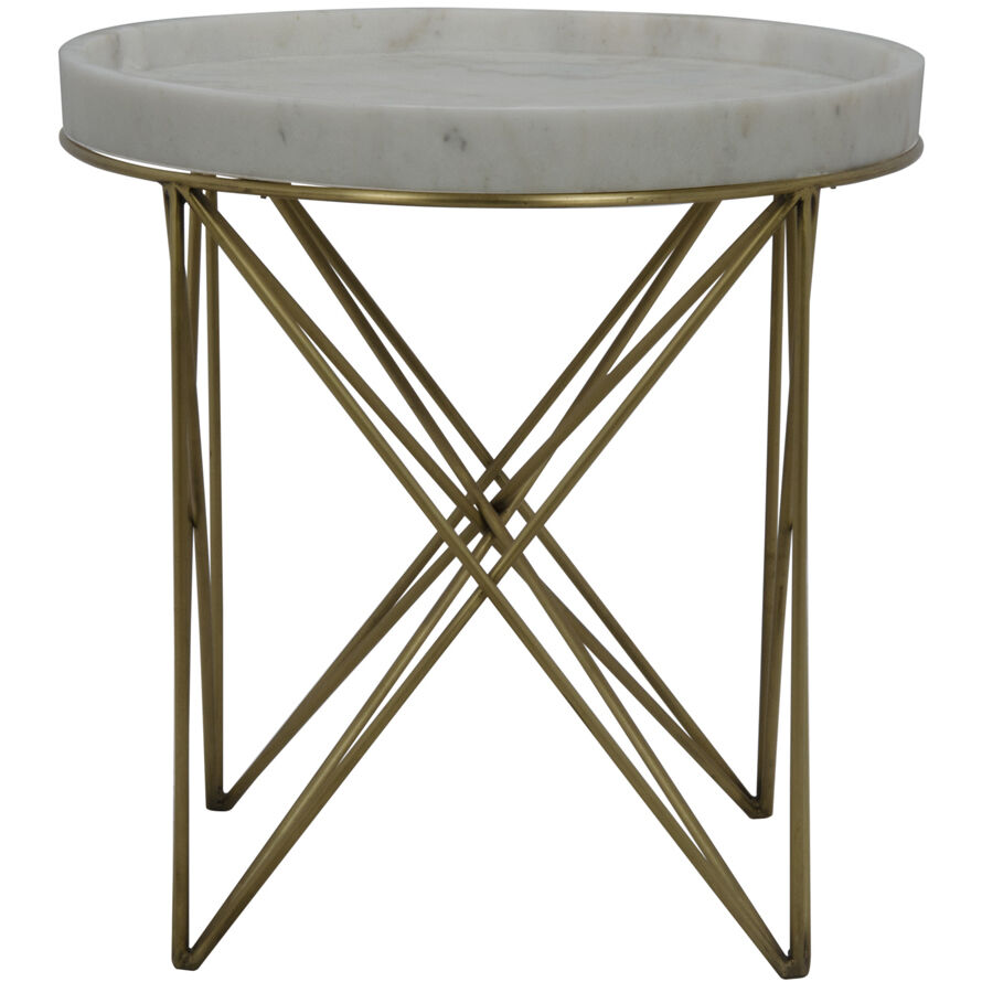 Prisma 24.5 X 24 inch Antique Brass Side Table