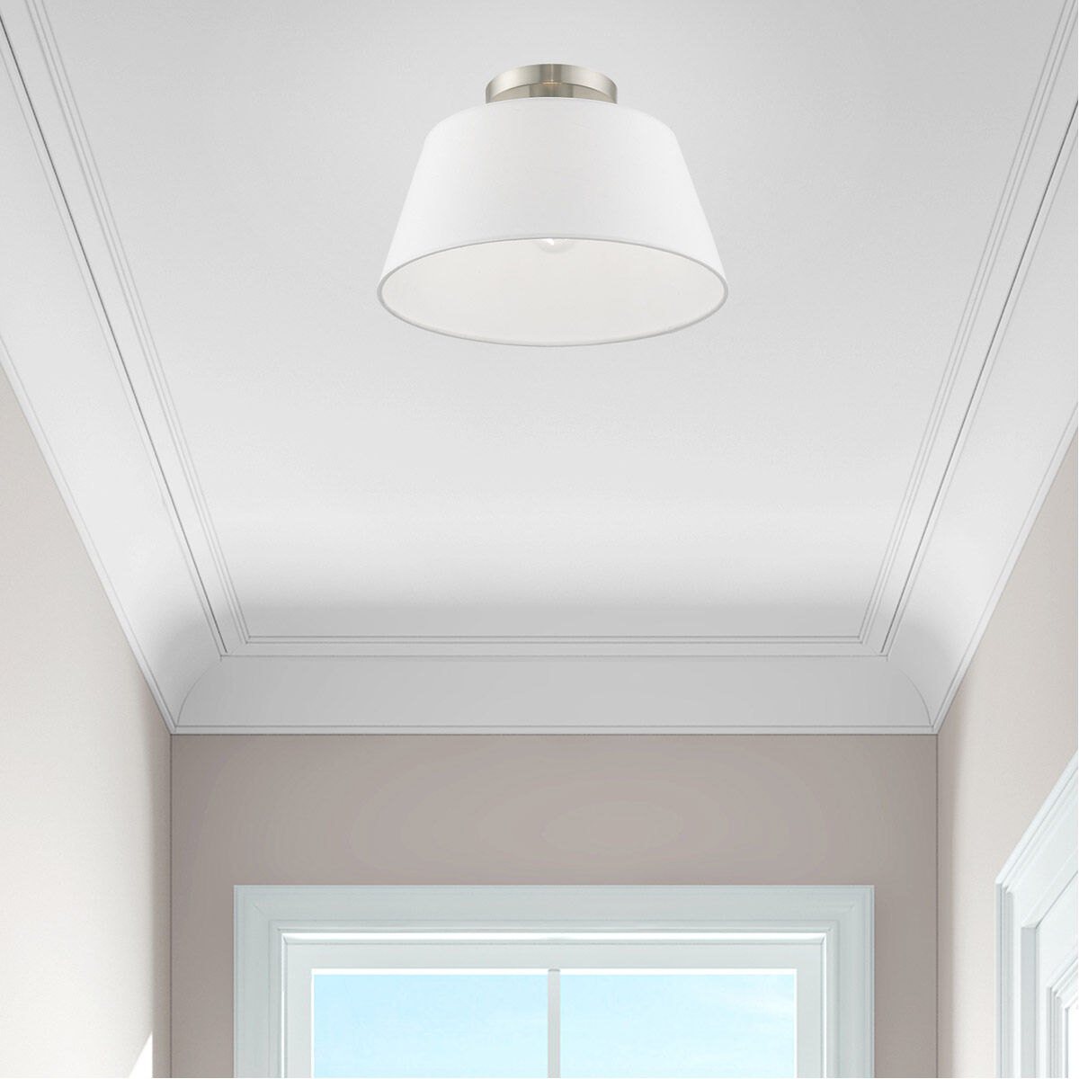 Belclaire 1 Light 13 inch Brushed Nickel Semi-Flush Mount Ceiling Light