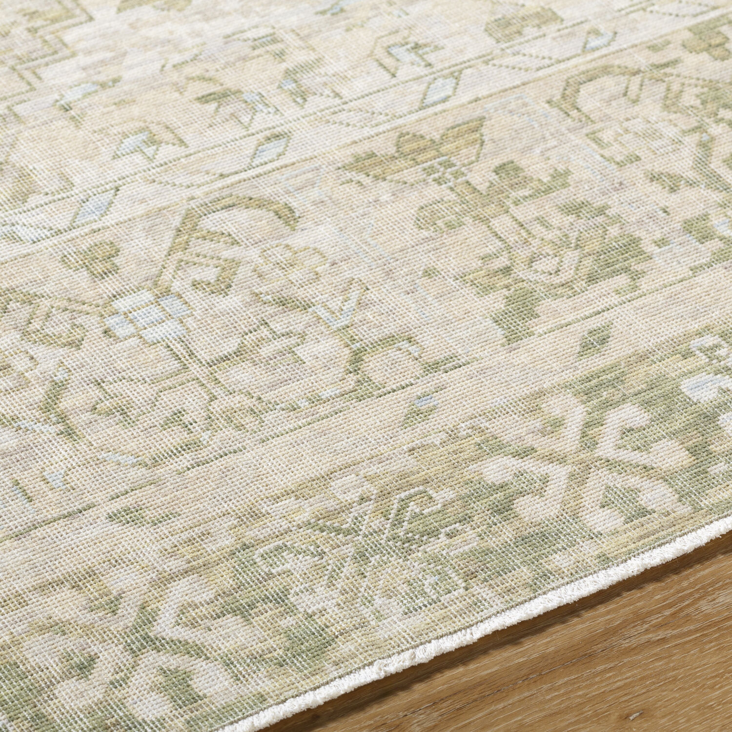 Once Upon a Time 118.11 X 35.04 inch Olive / Tan / Light Olive / Light Gray / Pale Blue Machine Woven Rug in 3 x 10
