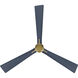 Nauticus 65 inch Legacy Brass with Navy Blue Blades Smart Indoor/Outdoor Ceiling Fan