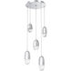 Pebble LED Classic Silver Chandelier Ceiling Light, Multi-Port