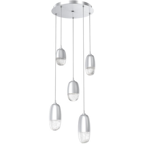 Pebble LED Classic Silver Chandelier Ceiling Light, Multi-Port