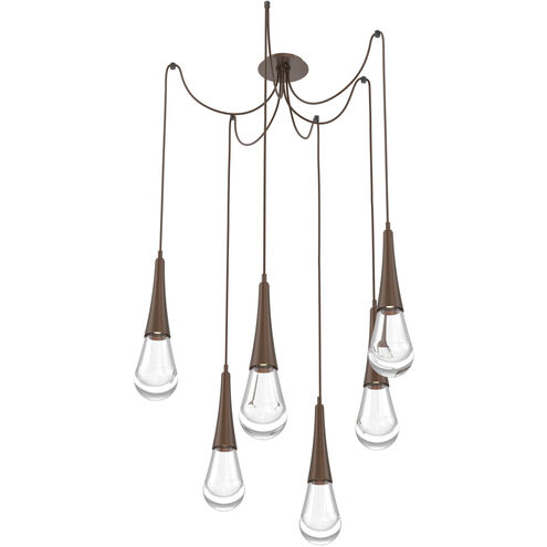 Raindrop LED 13.6 inch Burnished Bronze Swag Multi-Pendant Ceiling Light in 3000K LED