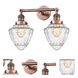 Franklin Restoration Bullet 2 Light 18 inch Antique Copper Bath Vanity Light Wall Light