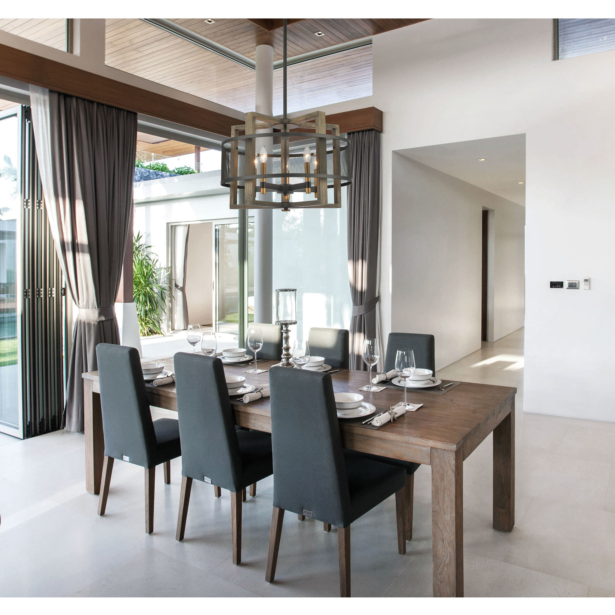 Woodbridge 5 Light 22 inch Matte Black Chandelier Ceiling Light