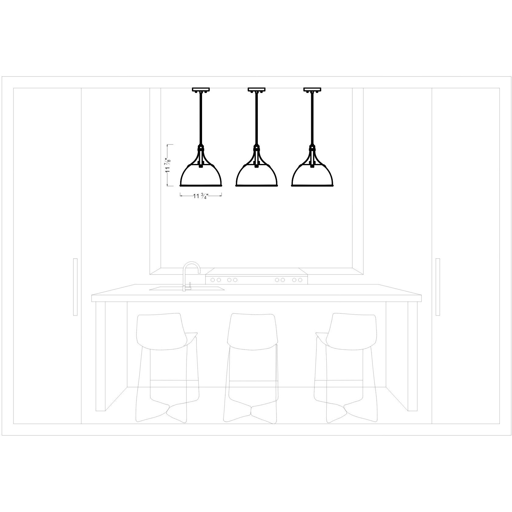 Rockland Pendant Ceiling Light in Midnight Black