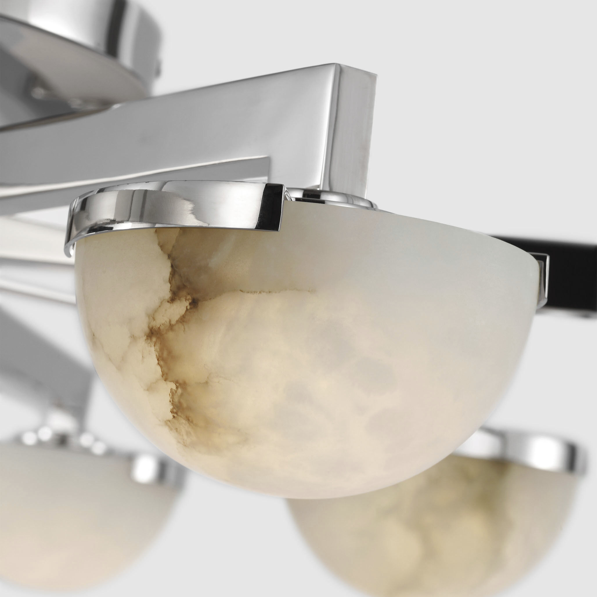 Kelly Wearstler Pedra LED 36 inch Polished Nickel Staggered Arm Flush Mount Ceiling Light, Large