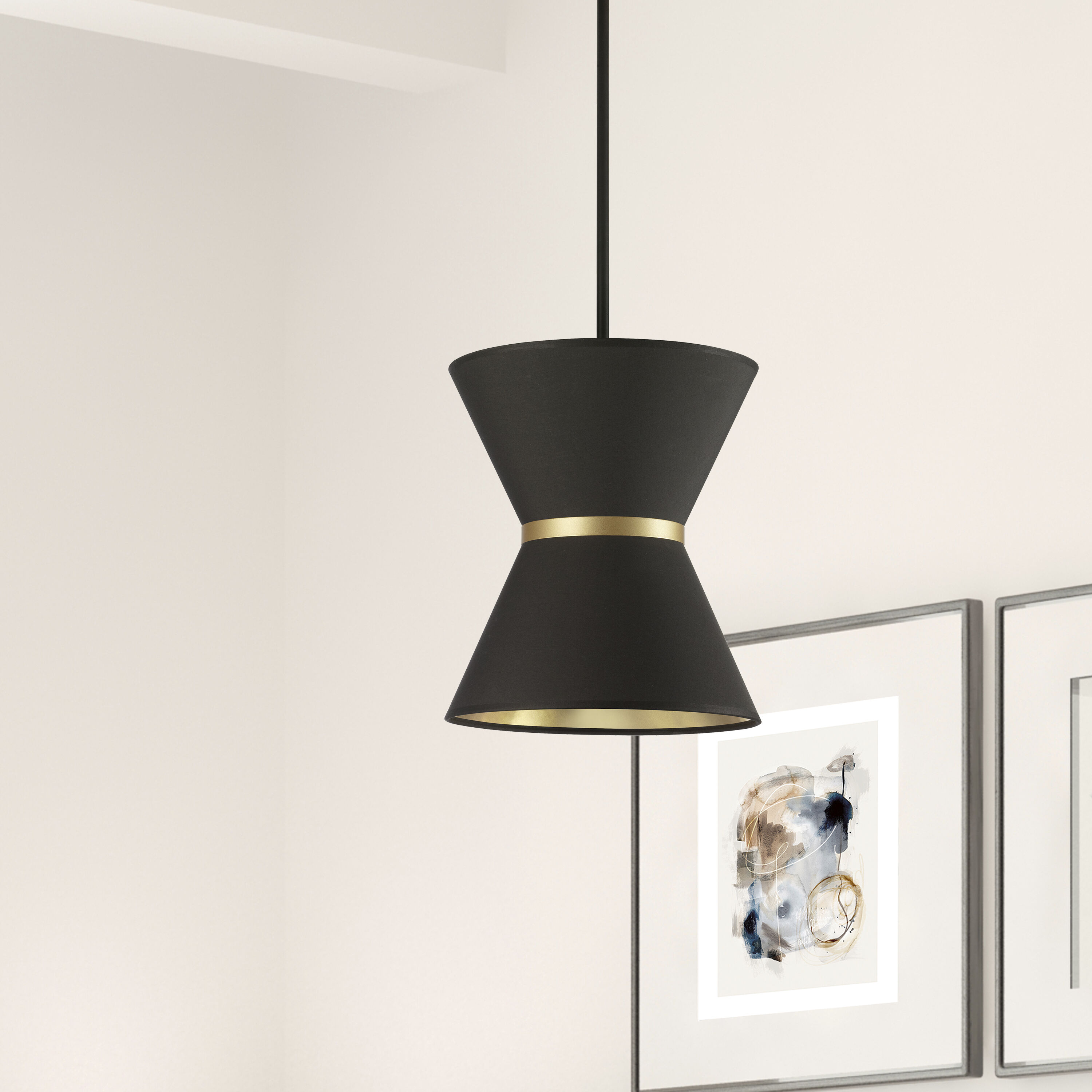 Caterine 1 Light 12 inch Matte Black Pendant Ceiling Light in Black/Gold Jewel Tone
