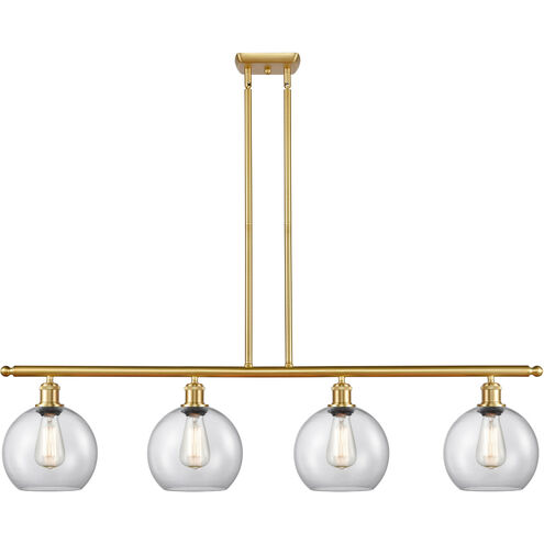 Ballston Athens LED 48 inch Satin Gold Island Light Ceiling Light in Clear Glass, Ballston