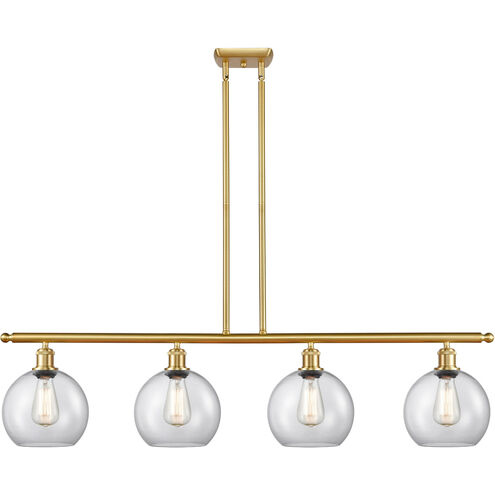 Ballston Athens LED 48 inch Satin Gold Island Light Ceiling Light in Clear Glass