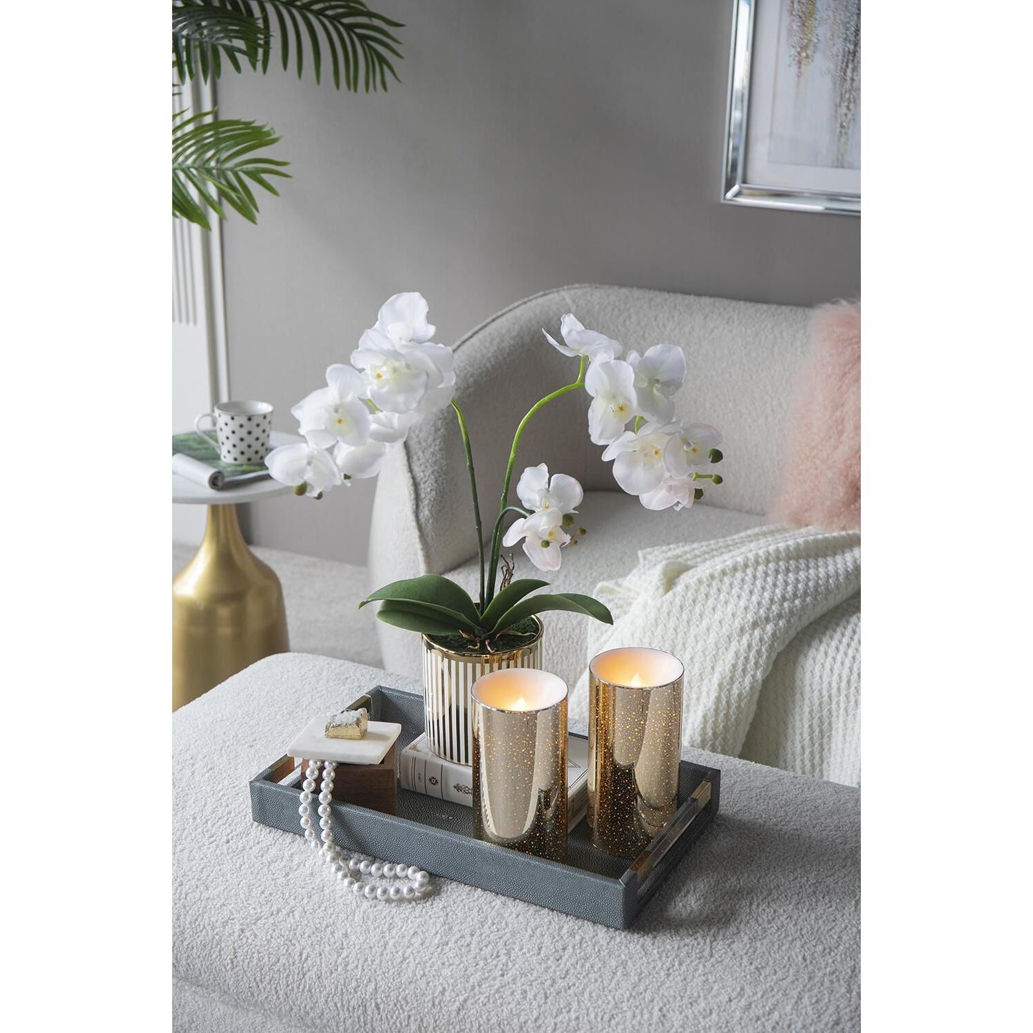 Speckled 8 X 4 inch LED Candle