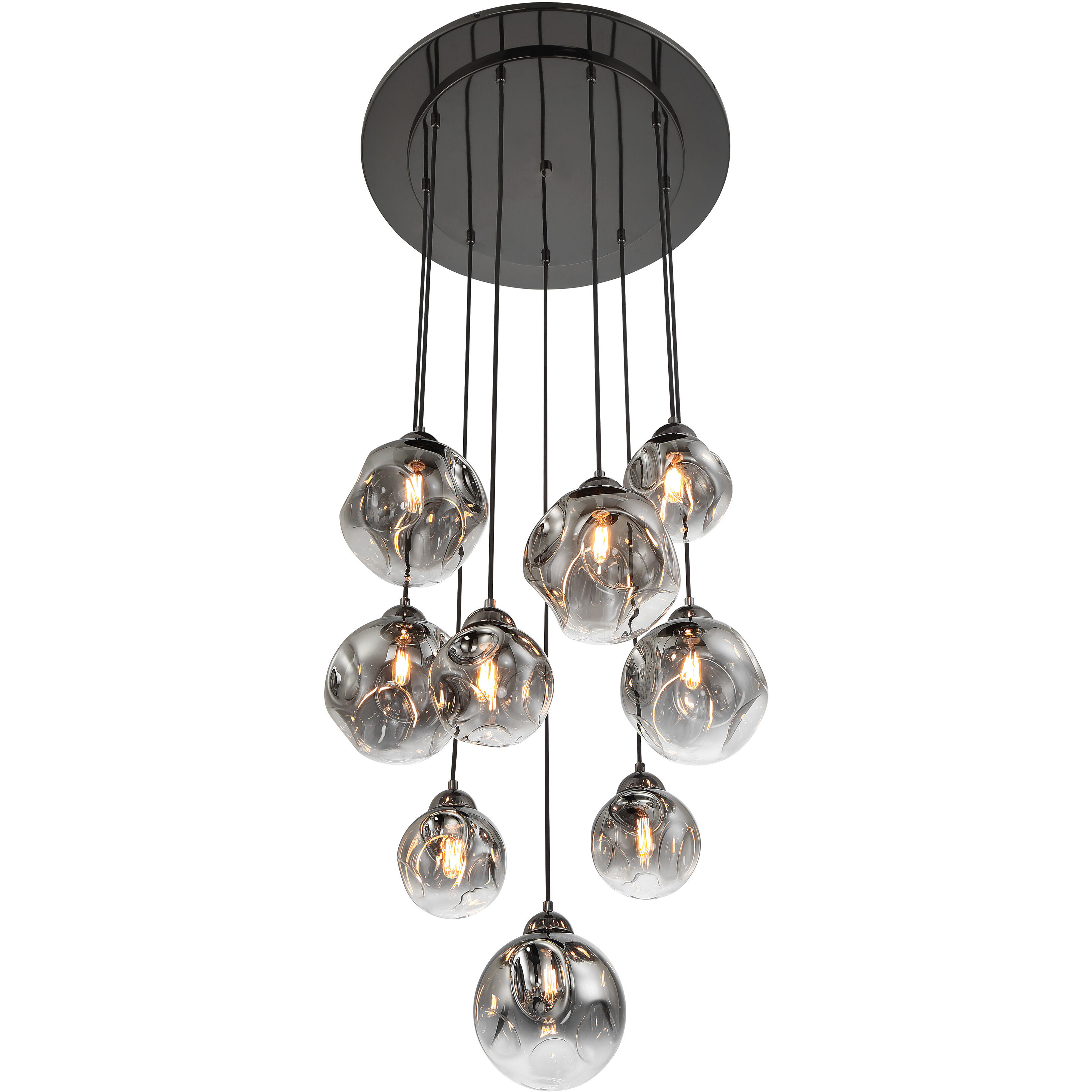 Neveh 9 Light 24 inch Gun Metal Pan Pendant Ceiling Light