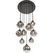 Neveh 9 Light 24 inch Gun Metal Pan Pendant Ceiling Light