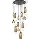 Vessel LED Matte Black Multi-Pendant Ceiling Light in Bronze, 2700K LED