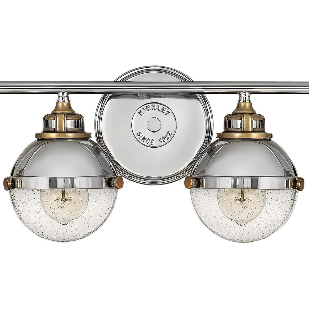 Fletcher 4 Light 32 inch Polished Nickel with Heritage Brass Vanity Light Wall Light