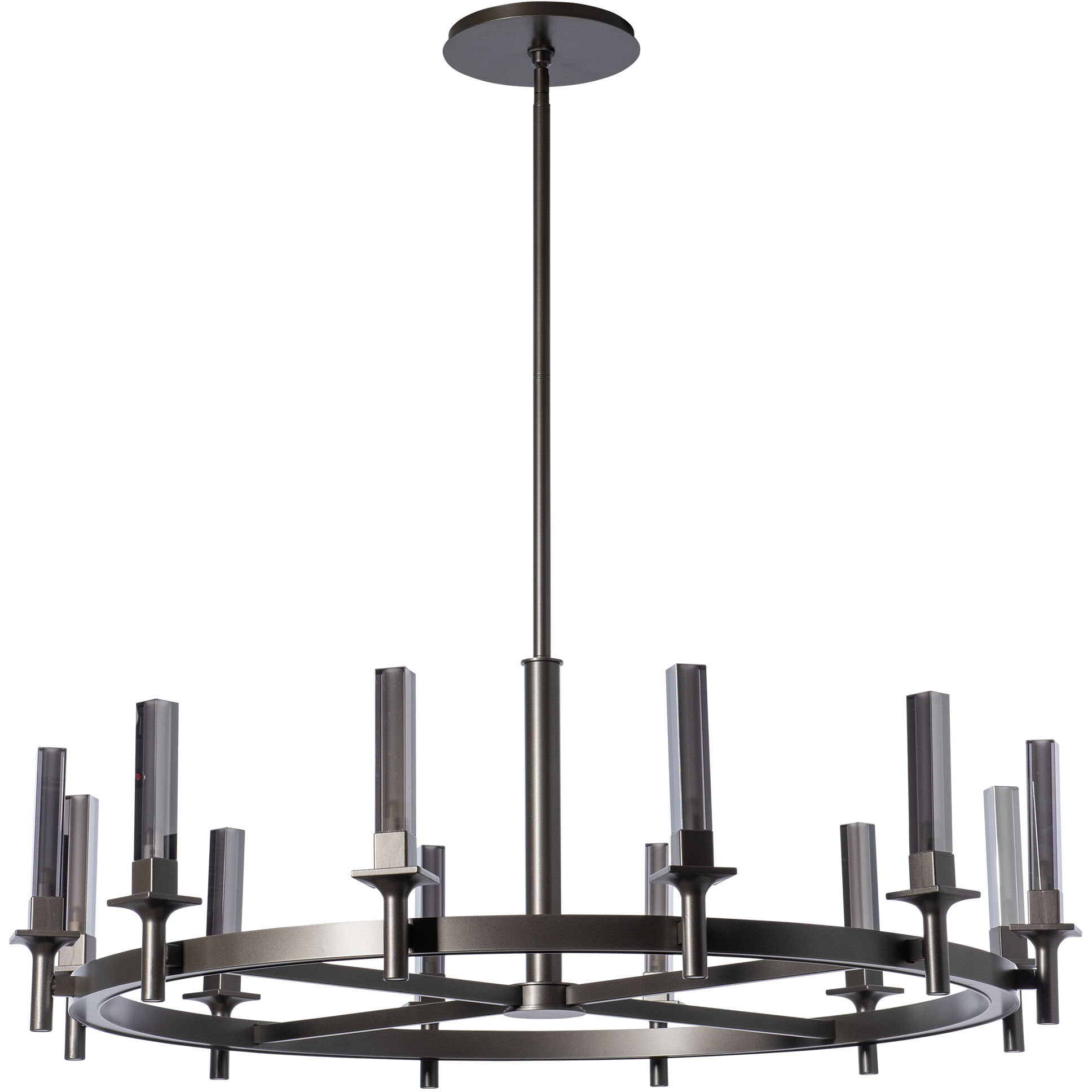 Windsor 12 Light 42.9 inch Dark Smoke Chandelier Ceiling Light in Mirrored Smoke