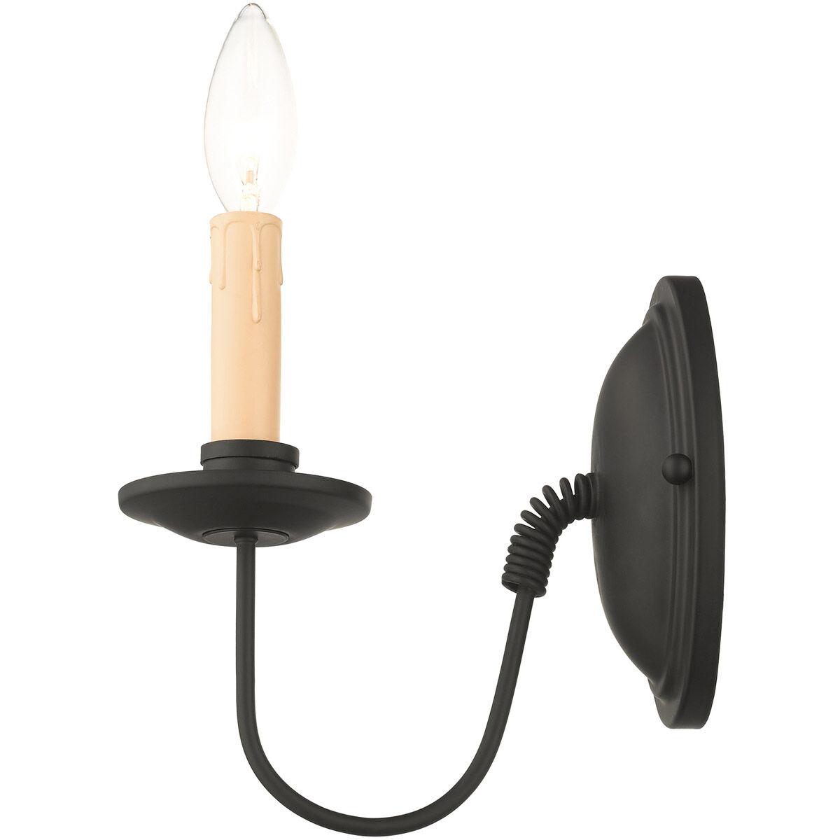 Heritage 1 Light 4 inch Black Wall Sconce Wall Light