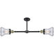 Franklin Restoration Bellmont 2 Light 21 inch Black Antique Brass Chandelier Ceiling Light in Clear Glass, Franklin Restoration